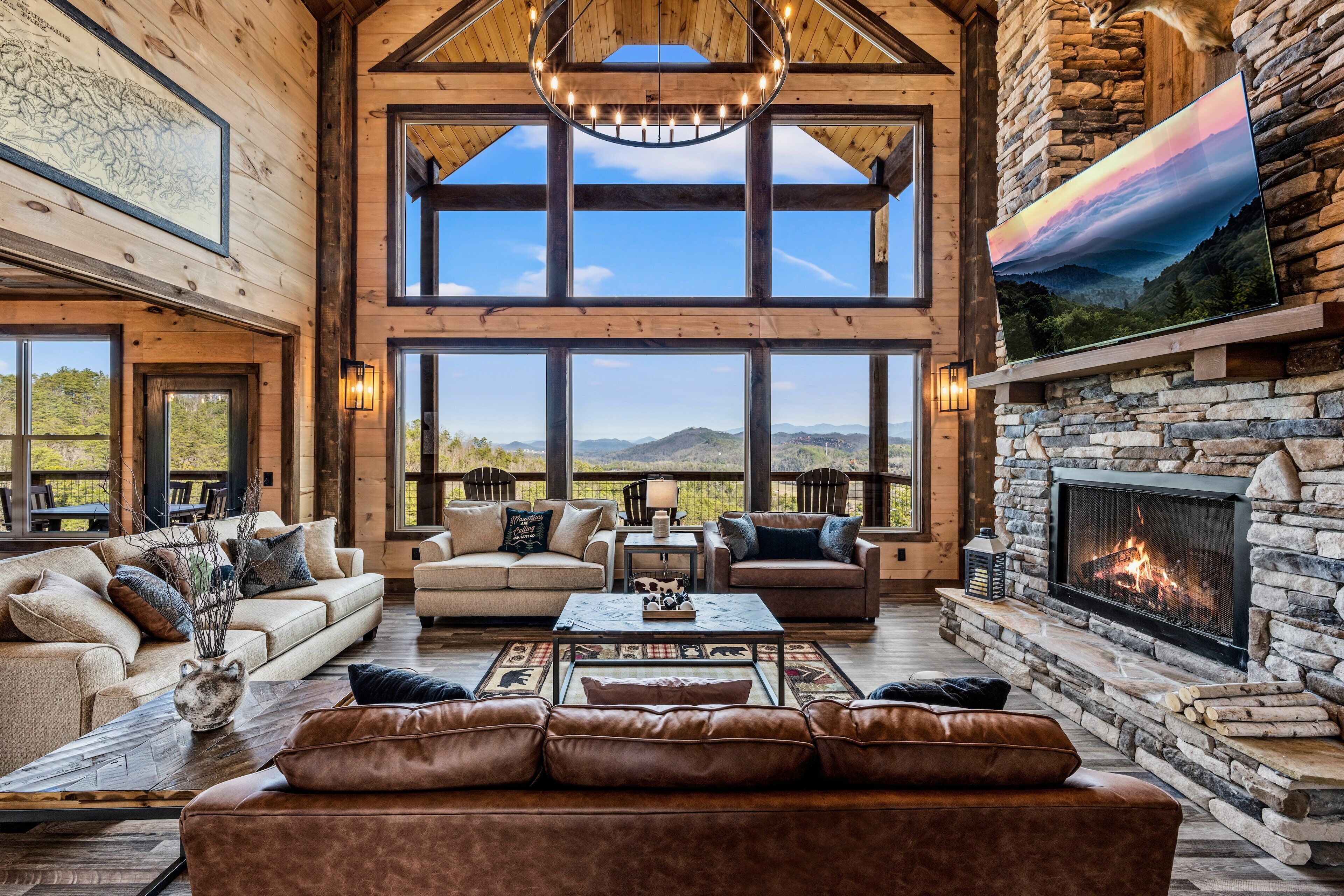 Smart TV, fireplace, video games