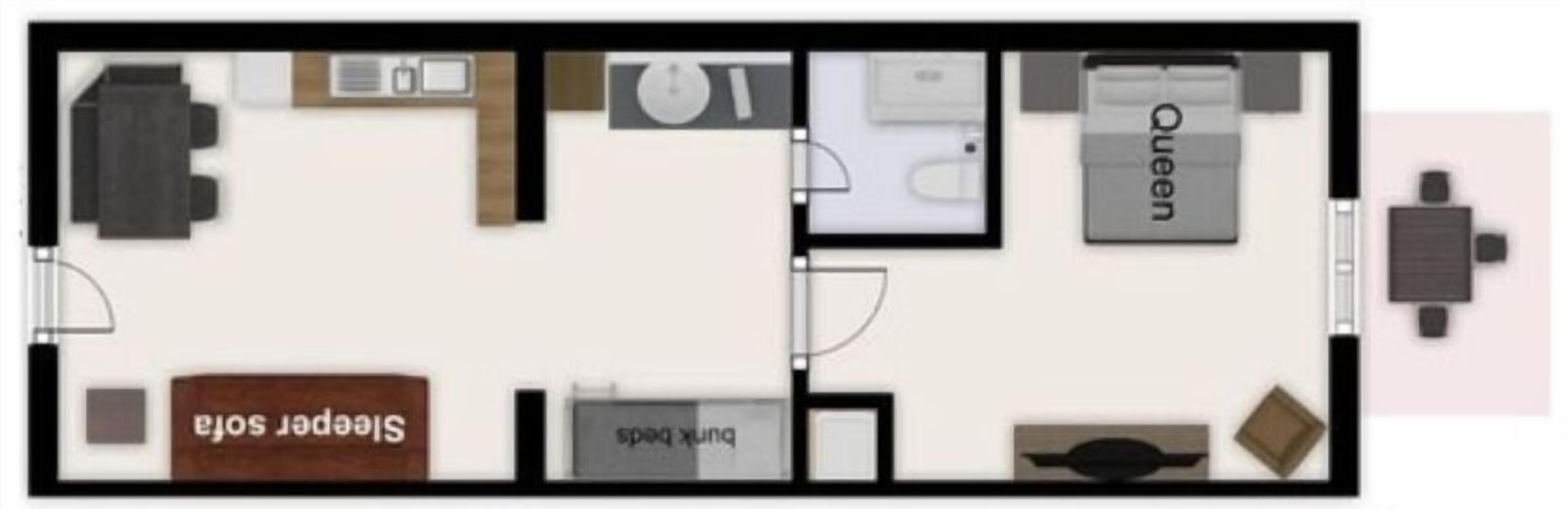 Condo, 1 phòng ngủ | Sơ đồ bố cục