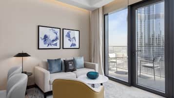 Appartement Deluxe, 2 chambres, balcon | Coin séjour