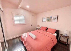 4 bedrooms, in-room safe, iron/ironing board, travel cot