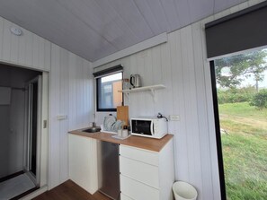 Fridge, microwave, stovetop, toaster