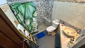 Soap, shampoo, toilet paper