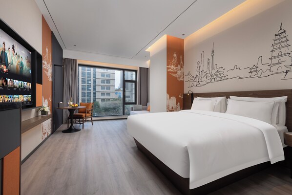 Chambre luxueuse double, non-fumeur, vue sur la ville | Coffre-fort, accès au Wi-Fi (inclus)