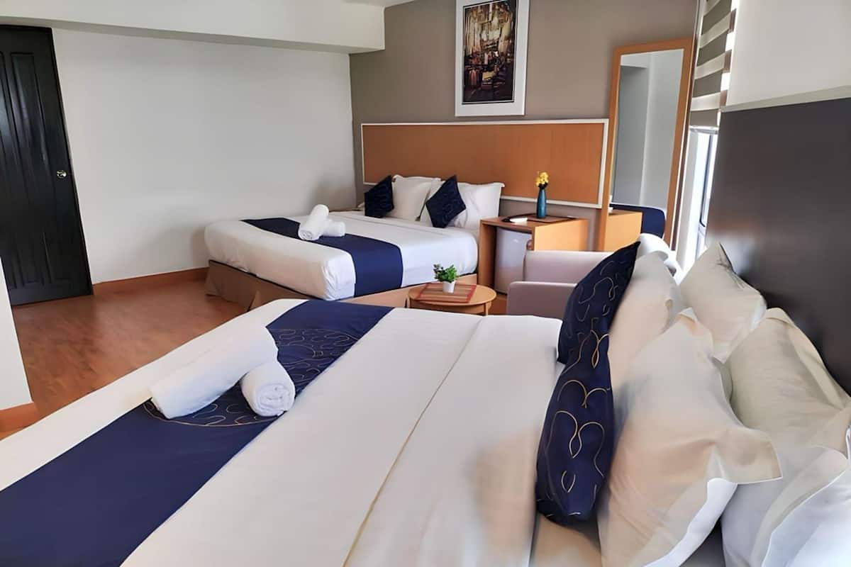 Family Bunk Suite - City View | Premium bedding, desk, laptop workspace, free WiFi