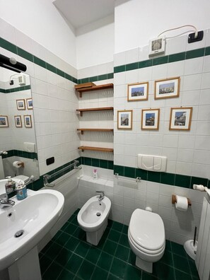Dusche, Haartrockner, Bidet, Handtücher