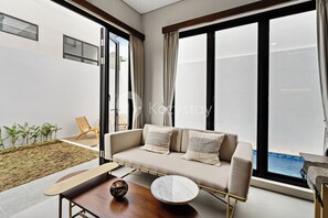 Villa, 2 Bedrooms, Private Pool | Living area | Flat-screen TV