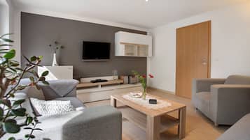 Fernseher, DVD-Player, Stereoanlage