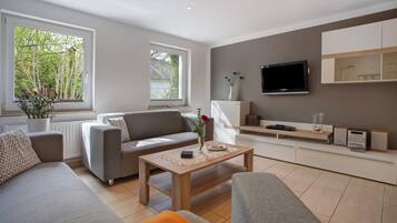 Fernseher, DVD-Player, Stereoanlage