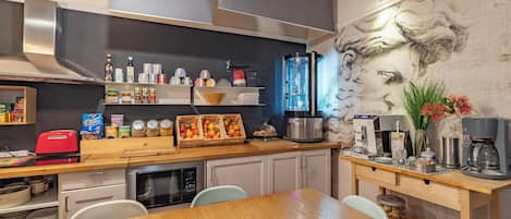 36-inch flat-screen TV with digital channels, printers