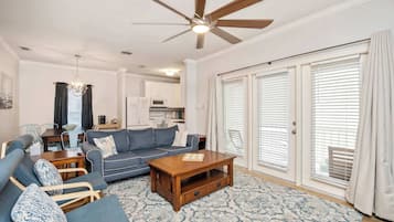 Townhome, Multiple Beds, Balcony (Coastal Townhouse) | Living area | 50-inch flat-screen TV with digital channels