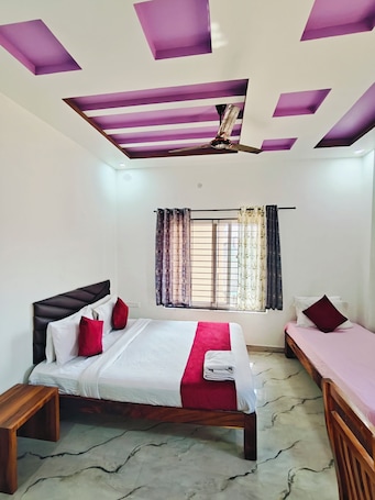 Family Triple Room | Hypo-allergenic bedding, down comforters, desk, laptop workspace. PPH Living Jai Maruthi Boarding&Lodging