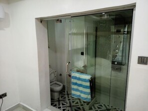Family Room, Balcony, City View | Bathroom | Free toiletries, hair dryer, towels, soap