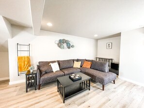 Smart TV, fireplace, table football, ping pong