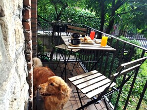 Chambre Deluxe double, balcon, vue sur le jardin | Terrasse/patio