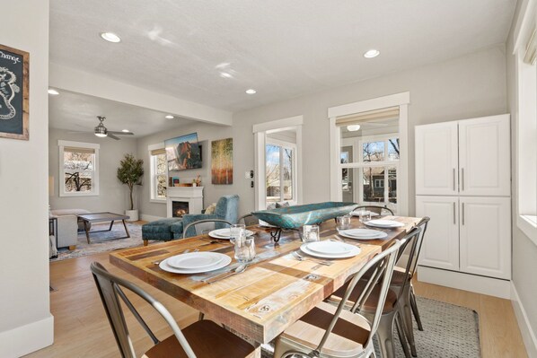 House, Multiple Beds, Patio, Garden View (829 Smith Street) | Dining - CSU Hideaway King Bd, Backyard Oasis, EV Charger (Fort Collins)