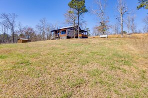 House (2 Bedrooms) | Interior - Hot Tub + Grill: Rustic Altoona Cabin w/ Views (Altoona)