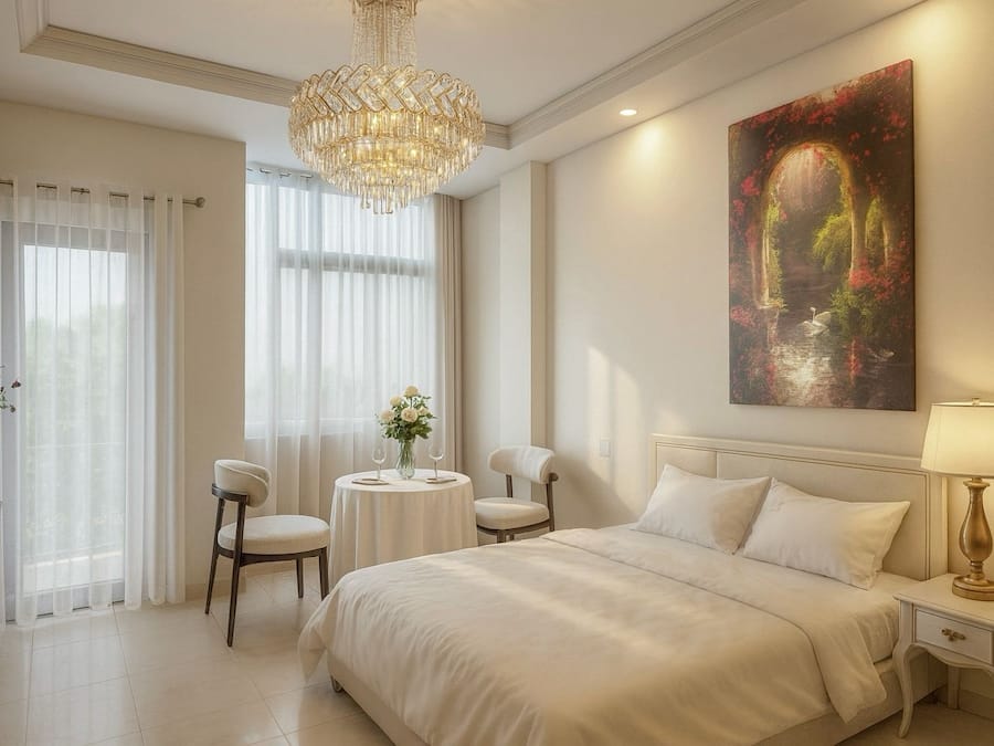 Egyptian cotton sheets, premium bedding, individually decorated, desk