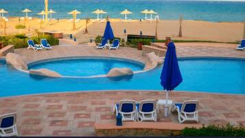 Private beach, beach bar