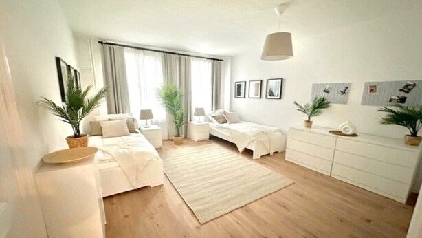 2 bedrooms, desk, WiFi (free), bed sheets - Arbio Monteurzimmer Rüdersdorf 4 people (Rüdersdorf bei Berlin)