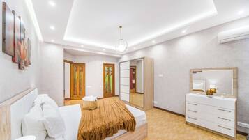 Apartemen Keluarga, balkon | 2 kamar tidur dan setrika/meja setrika