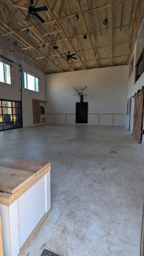 Interior - Event Venue Barn with Basketball Court, Game Room, Library, Office, and More (Felton)