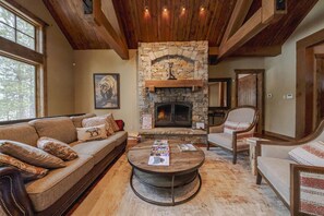 Chalet, Multiple Beds, Hot Tub, Mountain View (Wilderness Club Chalet) | Living area | 50-inch flat-screen TV with digital channels, fireplace