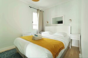 アパートメント | 1 室のベッドルーム、ノートパソコン用作業スペース、アイロン / アイロン台、ベッドシーツ