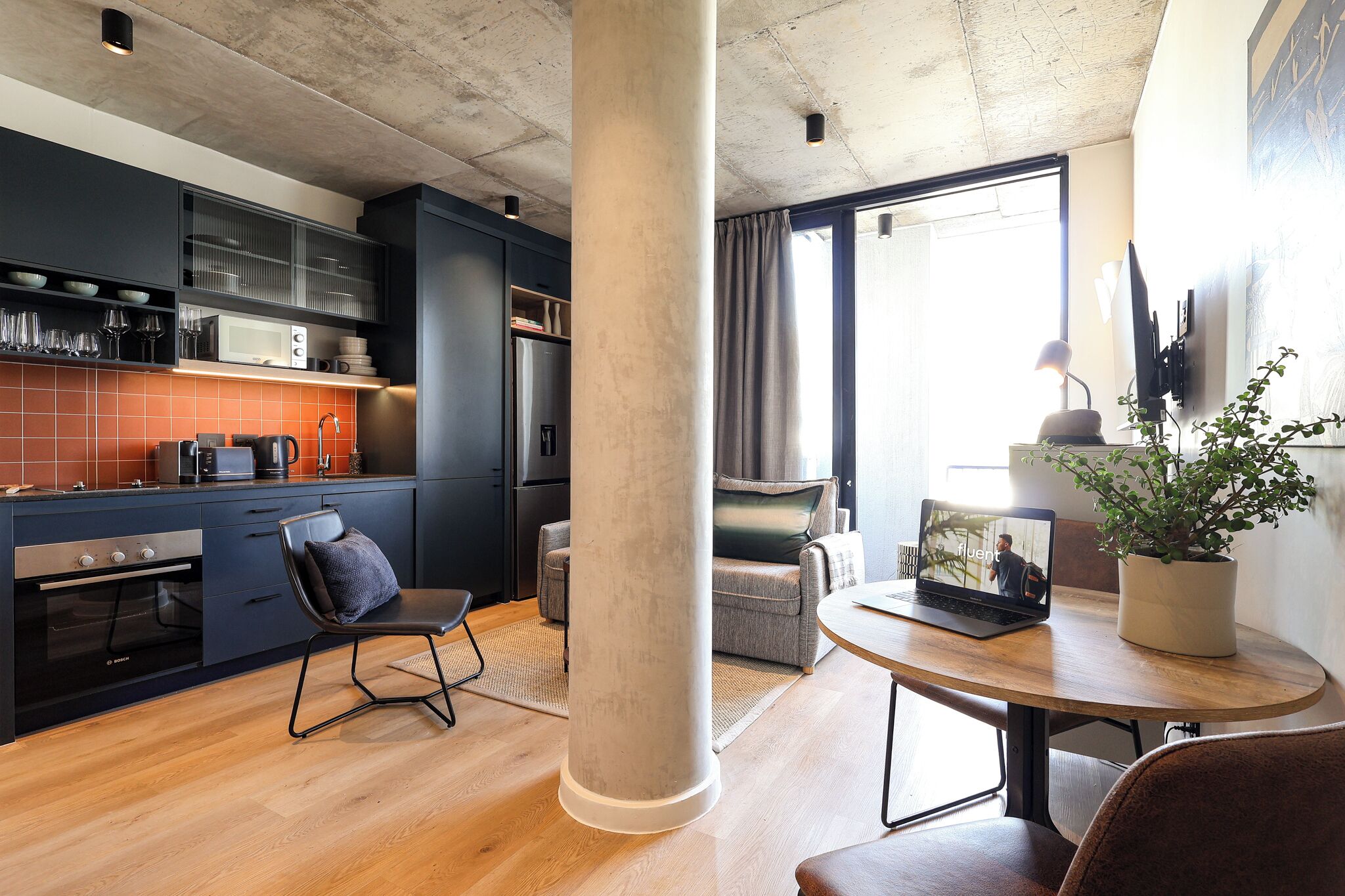 Studio | Private kitchen | Espresso maker, coffee/tea maker, full-size fridge, electric kettle