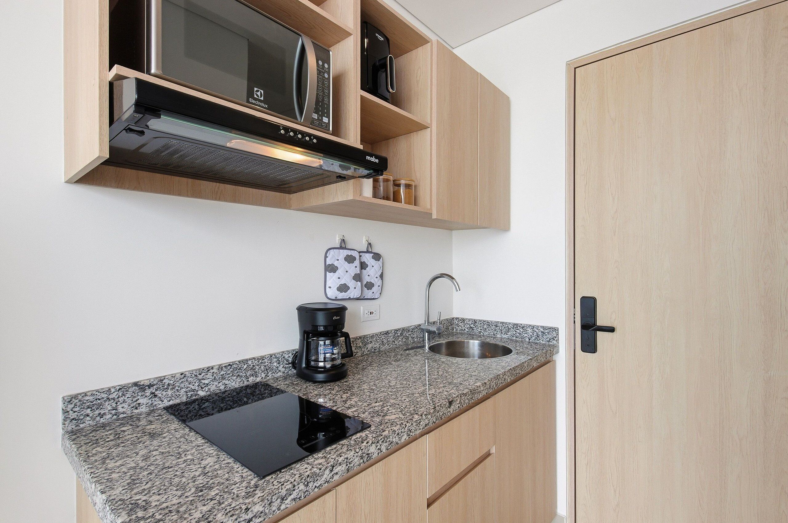 Apartment (VL02I) | Private kitchen | Griddle, cookware/dishes/utensils, cleaning supplies, dining tables