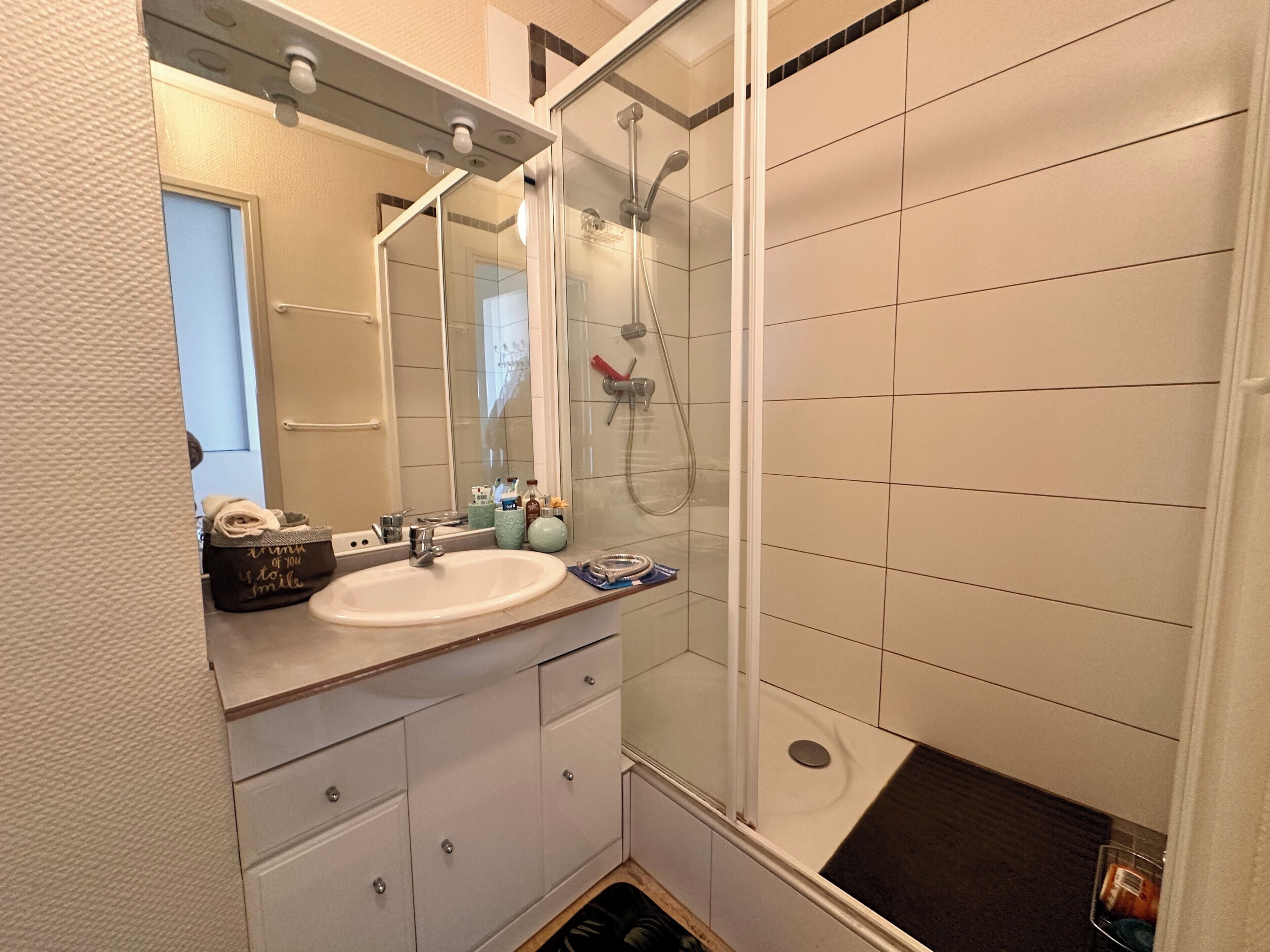 Dusche, Haartrockner, Handtücher