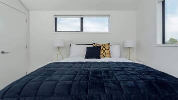 1 bedroom, desk, iron/ironing board, travel cot