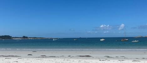Plage, chaises longues