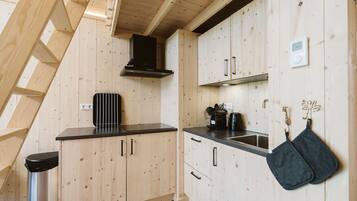 Fridge, coffee/tea maker, dining tables