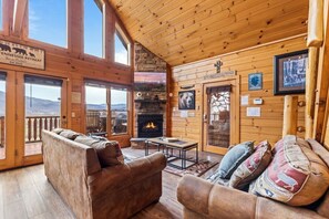 TV, fireplace, video games, foosball