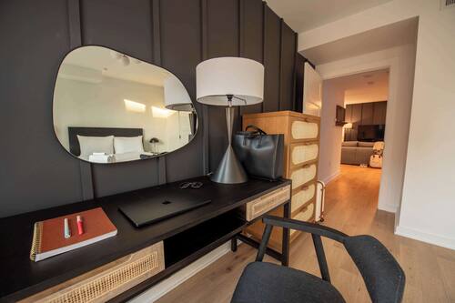 Apartment, 1 Bedroom, Patio, Ground Floor | Desk, laptop workspace, iron/ironing board, free WiFi