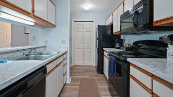 Microwave, oven, stovetop, dishwasher