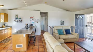 TV, fireplace, DVD player, video library
