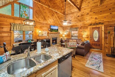 Family Friendly near Town w/Private Covered Wraparound Porch & New Hot Tub