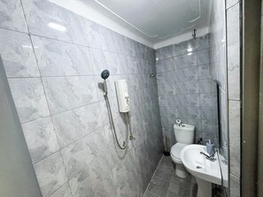 Shower, soap, toilet paper
