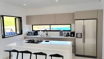 Chalet | Private kitchen | Microwave, oven, cookware/dishes/utensils