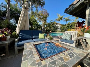 Terrace/patio - Gorgeous Solana Beach 3bd/3ba with pool and golf course view (Solana Beach)