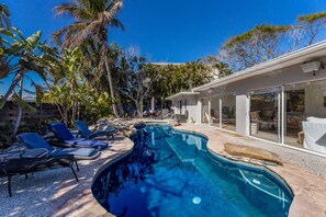 Outdoor pool, a heated pool