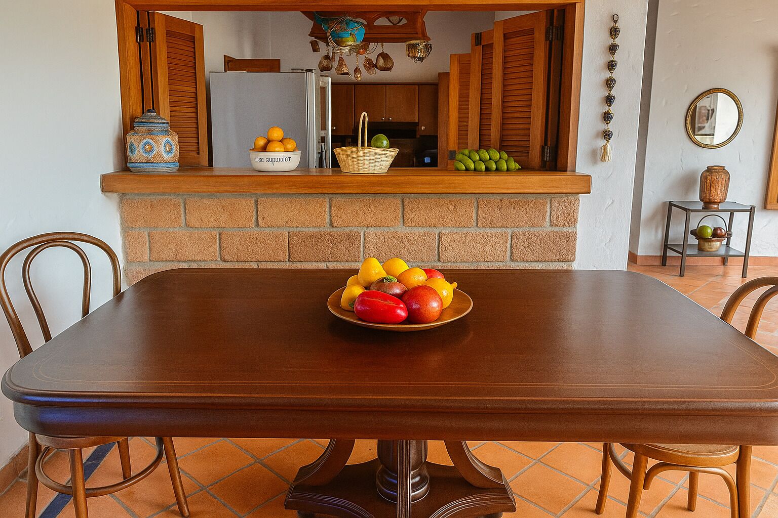 Cabaña, 4 habitaciones, fumadores, piscina privada | Comedor