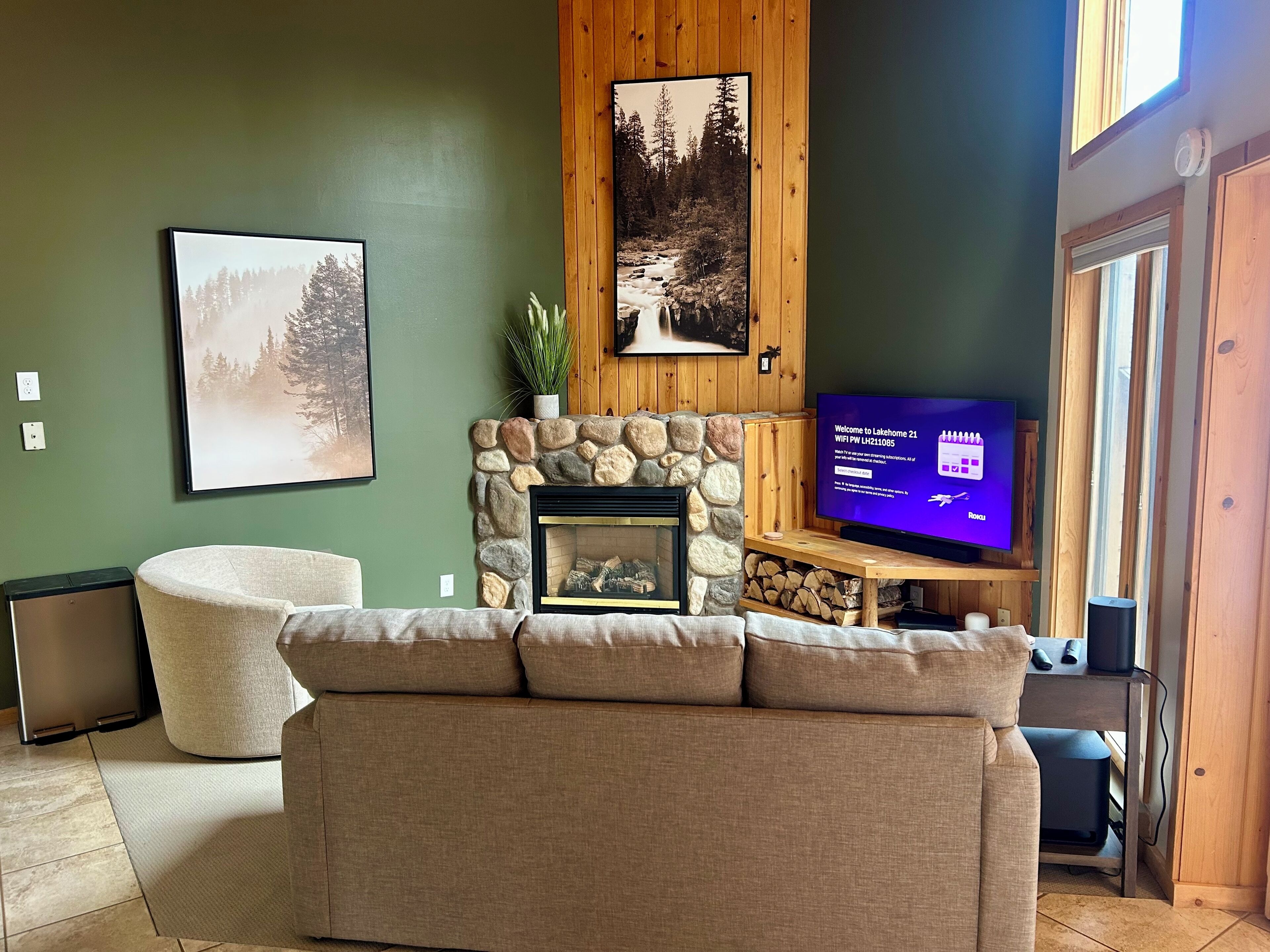 TV connectée, cheminée