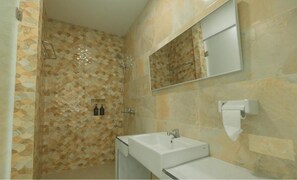 Towels, soap, shampoo, toilet paper