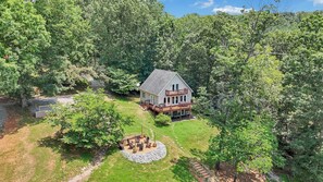 Exterior - Lakefront 3BR Home with Dock, Fire Pit, Lawn Games, and Game Room (Moneta)