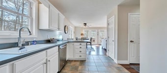 Lakefront 3BR Home with Dock, Fire Pit, Lawn Games, and Game Room