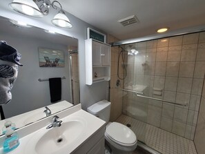 Hair dryer, towels
