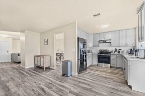Fridge, microwave, dishwasher, toaster