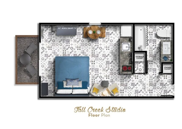 Floor plan - Corner | Top Floor | Fall Creek | Convenient to 76 (Branson)